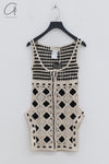 SWAYING/KNIT Embroidered Crochet Vest with Bandeau White/Black SW22SST57